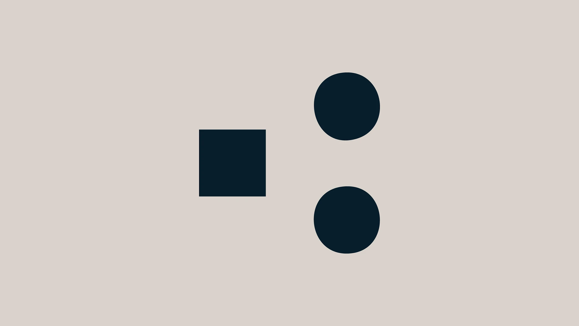 Abstract geometric shapes with squares and circles on a neutral background.